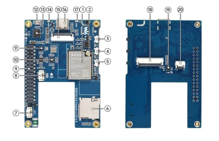 Waveshare pone un ESP32-C5 tras una pantalla táctil de 3,5 pulgadas