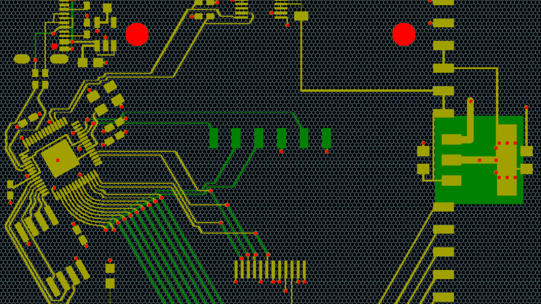 Una grilla hexagonal mejora el autorouter de PCB de James Bowman