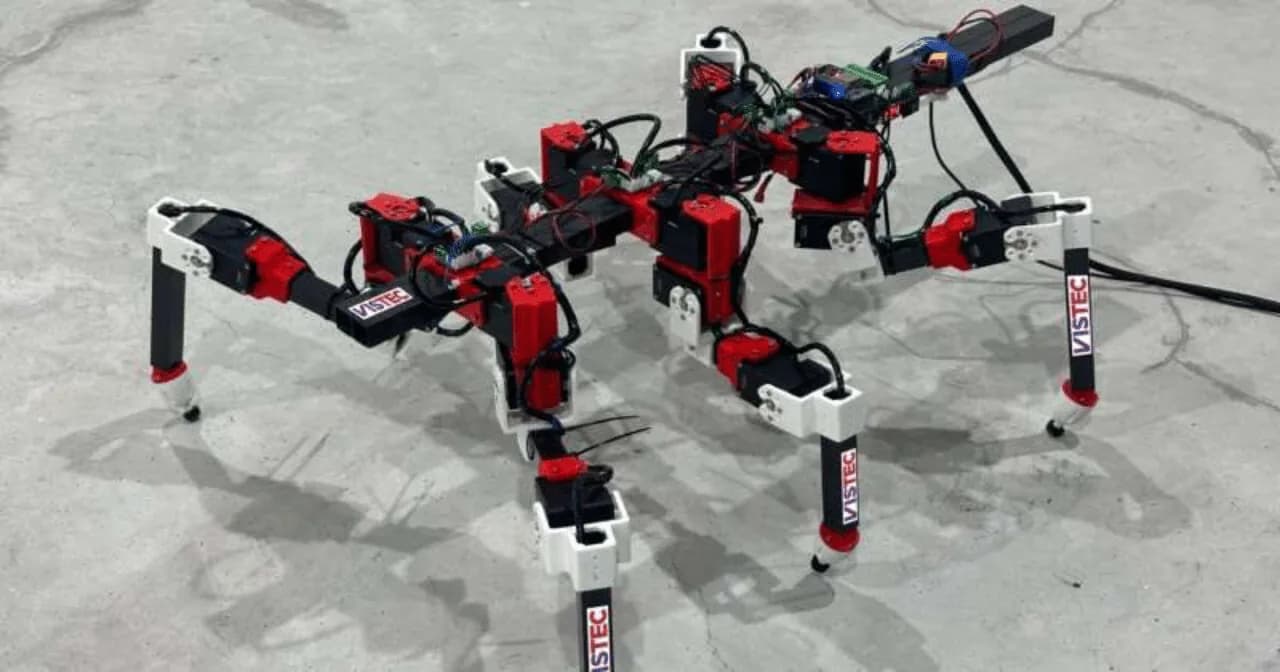 Un robot de seis patas aprende a caminar de un insecto palo