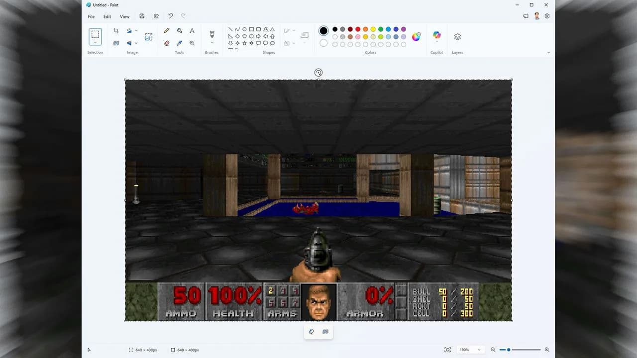 DoomPaint: el juego corre dentro de MS Paint a 35 FPS