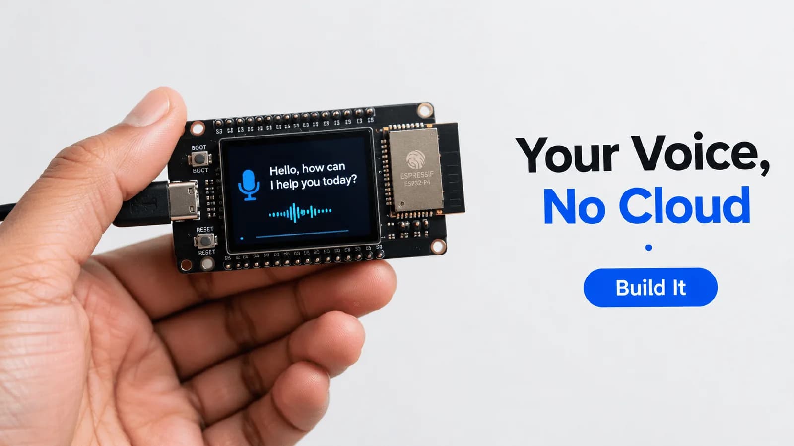 Un ESP32-P4 transcribe voz en inglés sin internet ni acelerador