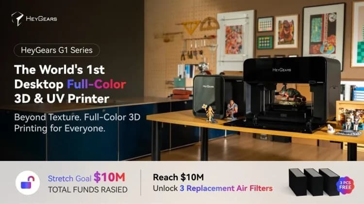 HeyGears G1: Impresora 3D a color, UV y textil en un equipo