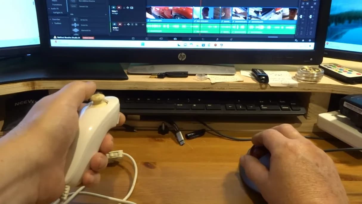 Nunchuk de Wii convertido en macropad para editar video