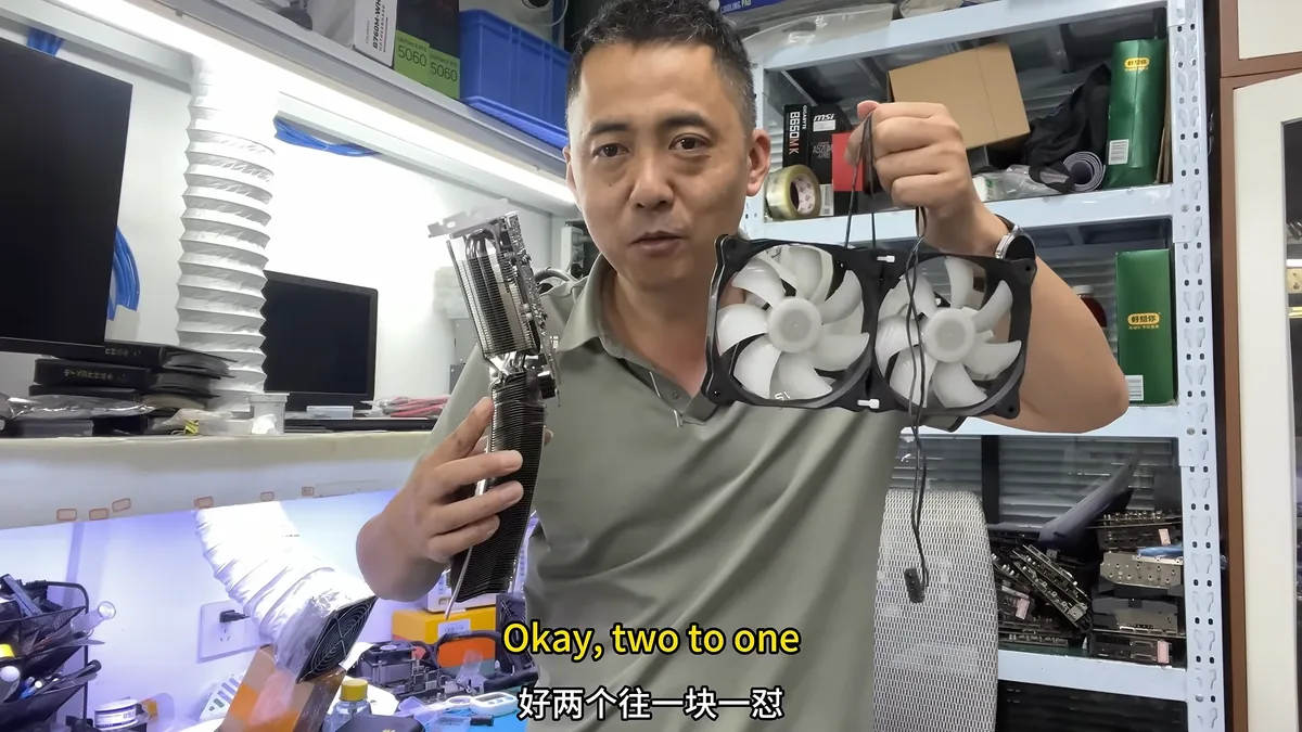 Reparación de una RTX 5060 Ti doblada en un choque de auto