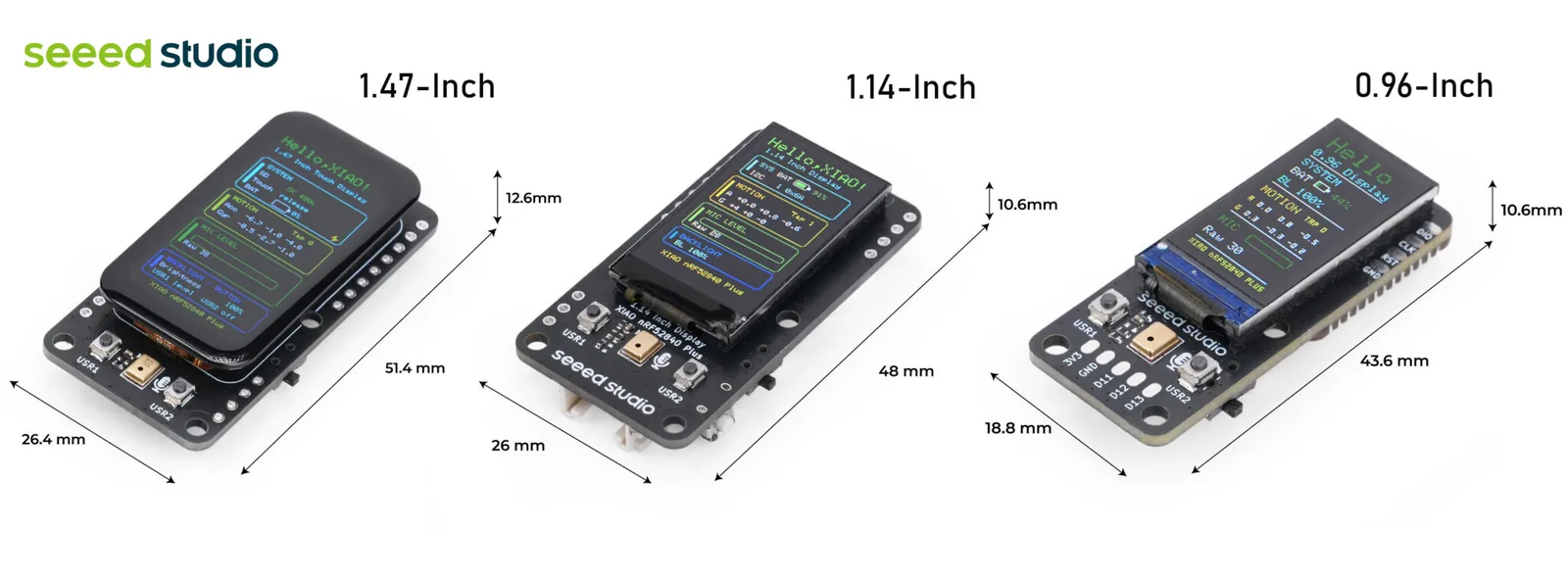 Pantalla XIAO IPS de 1,47 pulgadas con nRF52840