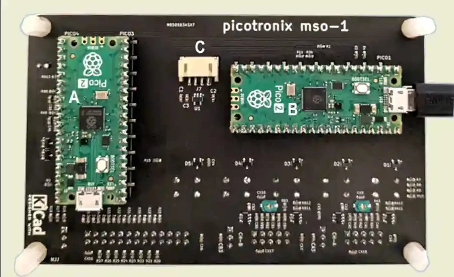 Módulo principal con las dos placas Raspberry Pi Pico 2 montadas