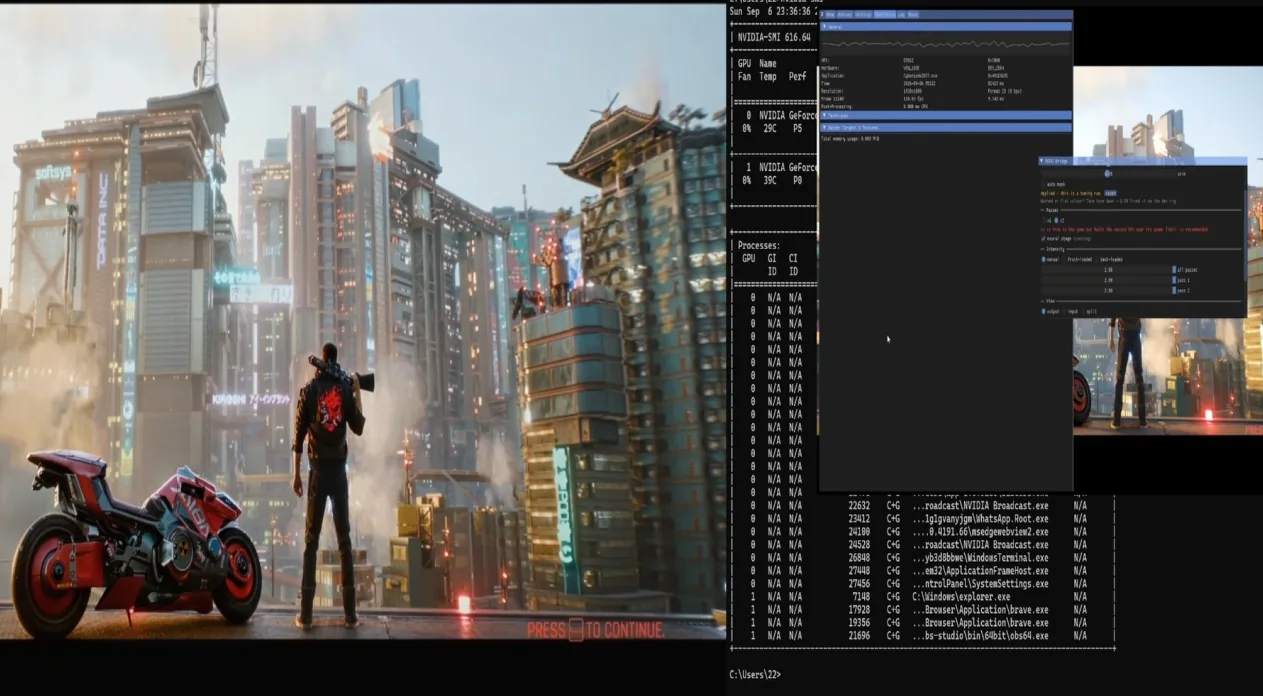 Overlay de DLSS en Cyberpunk