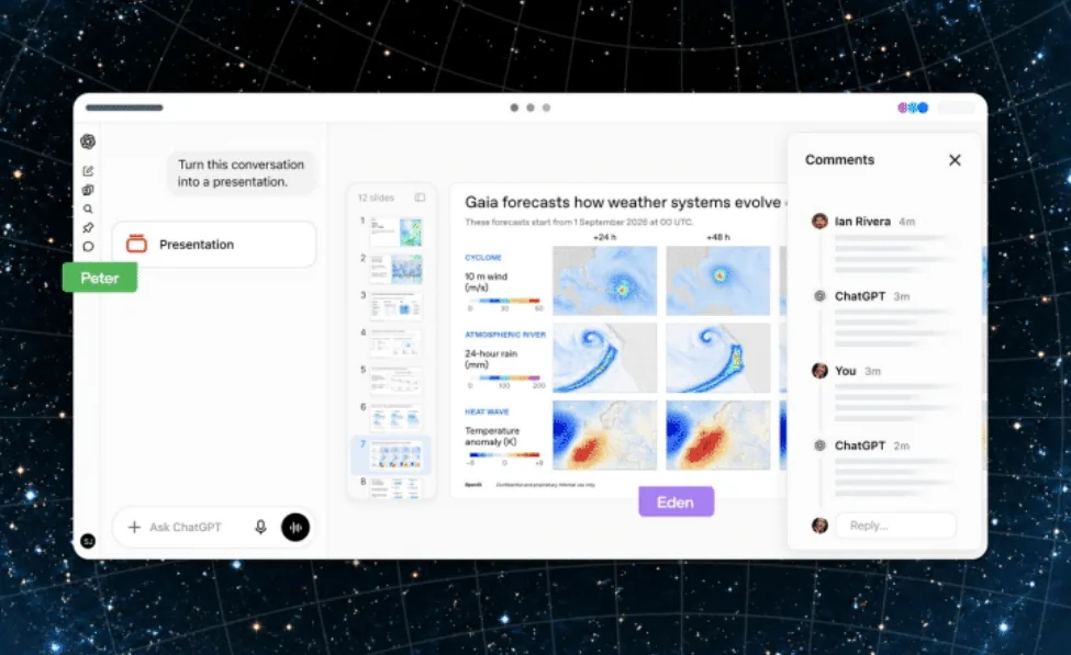 Presentaciones colaborativas con IA. Imagen de OpenAI.